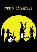 Maisons myst&eacute;rieuses sous la lune de No&euml;l